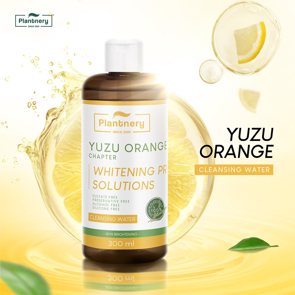 Plantnery Yuzu Orange First Cleansing Water 300ml คลีนซิ่งเช็ดเครื่องสำอาง สารสกัดส้มยูซุ เพื่อผิวกระจ่างใส ดูมีออร่า